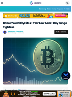 Bitcoin Volatility Hits 2-Year Low As 30-Day Range Tightens