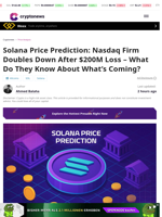 Solana Price Prediction: Nasdaq Doubles Down After $200M