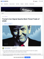 Trump’s Iran Tweet Triggers the Best Trade Day of 2026