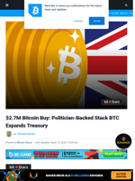 $2.7M Bitcoin Buy: Politician-Backed Stack BTC Expands Treasury
