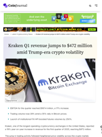 Crypto trading boom lifts Kraken Q1 revenue to $472 million