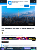 UAE Enters The CBDC Race As Digital Dirham Goes Live | Bitcoinist.com