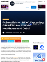 Galeon Lists on MEXC, Expanding Global Access to Web3 Healthcare and DeSci | Live Bitcoin News
