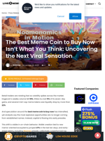 The Best Meme Coin to Buy Now Isn't What You Think: Uncovering the Next Viral Sensation | Live Bitcoin News