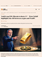 'Gold is up $50, Bitcoin is down 4%' - Peter Schiff highlights the rift between crypto and TradFi - AMBCrypto