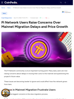 Pi Network Users Raise Concerns Over Mainnet Migration Delays and Price Growth