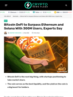 Bitcoin DeFi to Surpass Ethereum and Solana With 300M Users