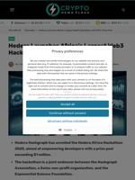 Hedera Launches Africa’s Largest Web3 Hackathon with $1M+ Prize Pool - Crypto News Flash