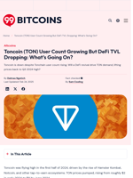 Toncoin User Count Exploding But TVL Dropping? Problem