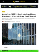 Apple Inc. (AAPL) Stock: Antitrust Case Dismissed, iPhone Pricing Deal Cleared - CoinCentral