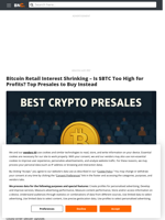 Bitcoin Retail Interest Shrinking – Is $BTC Too High for Profits? Top Presales to Buy Instead