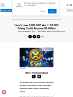 Here’s How 1,000 XRP Worth $2,000 Today Could Become $1 Million