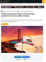 California Governor Newsom Signs Prediction Market Insider Trading Order