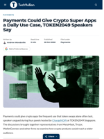 Payments Could Give Crypto Super Apps a Daily Use Case, TOKEN2049 Speakers Say - TechBullion
