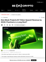 Elon Musk Projects $1 Trillion SpaceX Revenue by 2030: Practical or a Long Shot?