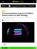 Forward Industries Acquires 6.8 Million Solana Tokens for DeFi Strategy - CoinCentral