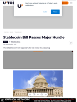 Stablecoin Bill Passes Major Hurdle
