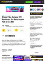 Bitcoin Price Analysis: BTC Approaches Key Resistance on Path to New ATH