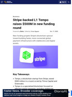 Stripe-backed L1 Tempo raises $500M in new funding round