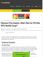 Ethereum Price Analysis: What's Next for ETH After 50% Monthly Surge?