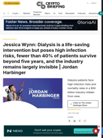 Jessica Wynn: Dialysis is a life-saving intervention but poses high infection risks, fewer than 40% of patients survive beyond five years, and the industry remains largely invisible | Jordan Harbinger