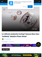 Is A Bitcoin Avalanche Coming? Samson Mow Sees ‘Suddenly’ Adoption Phase Ahead