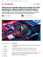 Ethereum Rally Key to ETF Staking Growth