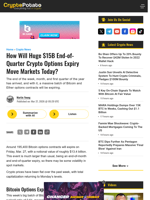 How Will Huge $15B End-of-Quarter Crypto Options Expiry Move Markets Today?