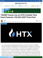 TRUMP Frenzy Live on HTX! Limited-Time Event Features 100,000 USDT Prize Pool 