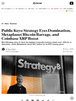 Public Keys: Strategy Eyes Domination, Metaplanet Bitcoin Barrage, and Coinbase XRP Boost - Decrypt