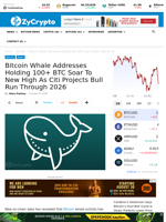 Bitcoin Whale Addresses Holding 100+ BTC Soar To New High As Citi Projects Bull Run Through 2026 ⋆ ZyCrypto