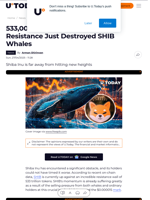 533,000,000,000,000 Shiba Inu Resistance Just Destroyed SHIB Whales