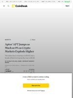 Aptos' APT Jumps as Much as 9% as Crypto Markets Explode Higher