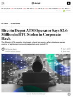 Bitcoin Depot ATM Operator Says $3.6 Million in BTC Stolen in Corporate Hack - Decrypt