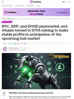 BTC, XRP, and DOGE plummeted, and whales turned to IOTA mining to make stable profits in anticipation of the upcoming bull market - Coinfea
