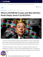 What Is ASTEROID Crypto and Why Did Elon Musk's Reply Send It Up 68,000%
