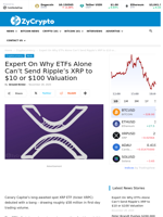 Expert On Why ETFs Alone Can’t Send Ripple's XRP to $10 or $100 Valuation ⋆ ZyCrypto