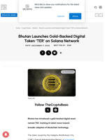 Bhutan Launches Gold-Backed Digital Token ‘TER’ on Solana Network