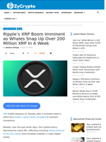 Ripple's XRP Boom Imminent as Whales Snap Up Over 200 Million XRP In A Week ⋆ ZyCrypto