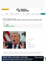 Trump maintains hardline stance, dims hope for Iran oil sanction relief