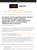 European Cards and Payments Market Annual Report 2025: Payment Landscape, GDPR, eIDAS Regulation, Digital ID Trends, and Biometric Authentication Services