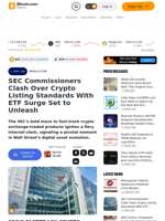 SEC Commissioners Clash Over Crypto Listing Standards With ETF Surge Set to Unleash – Regulation Bitcoin News