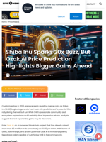 Shiba Inu Sparks 20x Buzz, But Ozak AI Price Prediction Highlights Bigger Gains Ahead | Live Bitcoin News