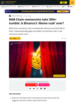 BNB Chain Memecoin Season Hits Wall As Coin Prices Fall 30%
