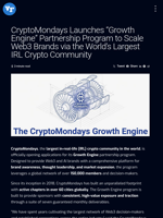 CryptoMondays Launches “Growth Engine” Partnership Program to Scale Web3 Brands via the World’s Largest IRL Crypto Community | Visionary Financial