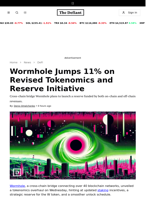 Wormhole Jumps 11% on Revised Tokenomics and Reserve Initiative - 