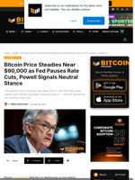 Fed Pauses Rate Cuts As Bitcoin Steadies Near $90,000