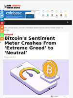 Bitcoin’s Sentiment Meter Crashes From ‘Extreme Greed’ to ‘Neutral’ - The Crypto News Wire