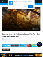 Strategy Ends Bitcoin Buying Streak With Rare Sale—Details