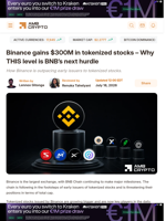 Binance gains $300M in tokenized stocks – Why THIS level is BNB’s next hurdle - AMBCrypto